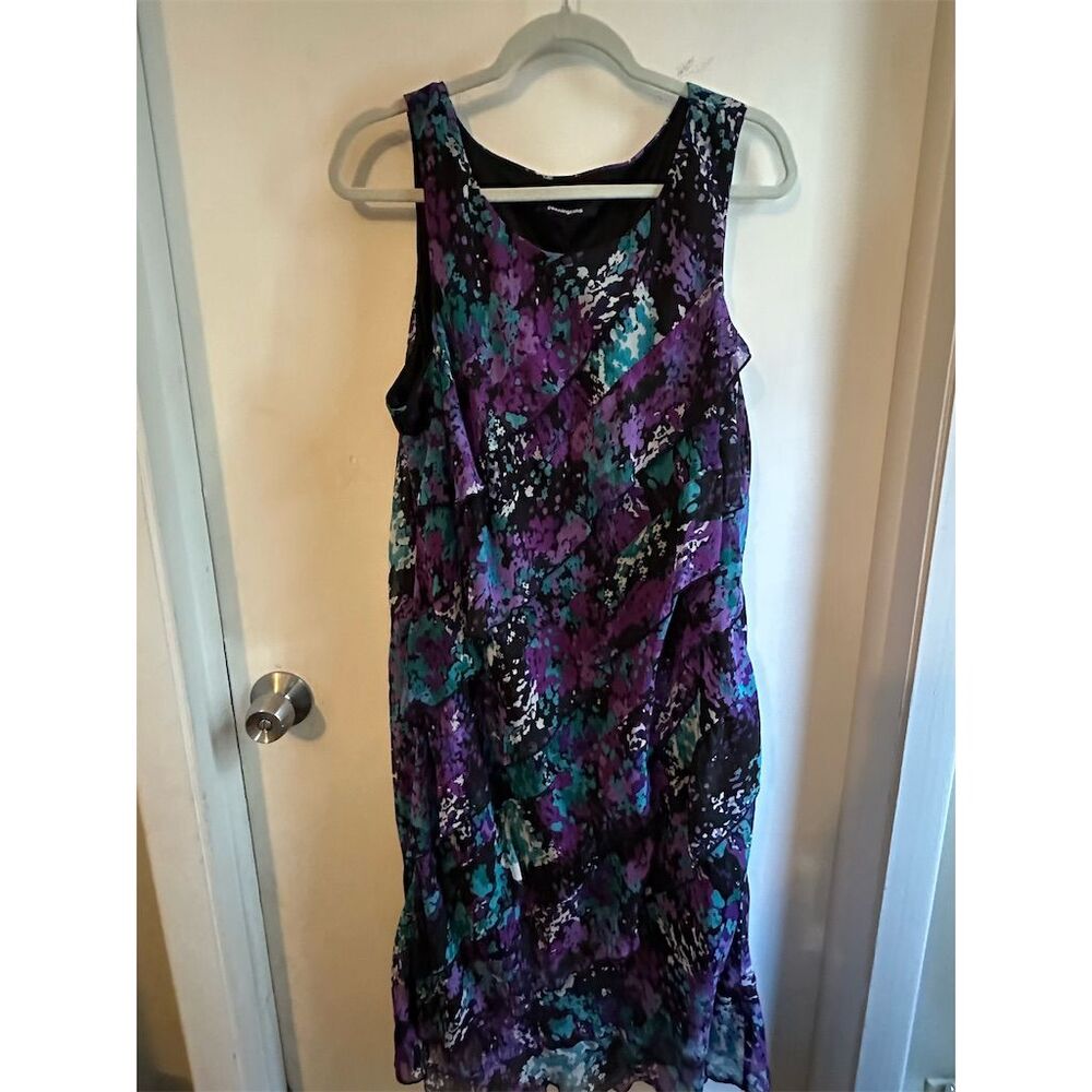 Penningtons Women's 2XL Floral Sleeveless Knee Length Dress Multicolor
